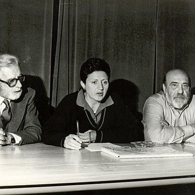 1987. Con los poetas Luis Jiménez Martos y Sebastián Cuevas. III Encuentro de Poetas Andaluces, Córdoba